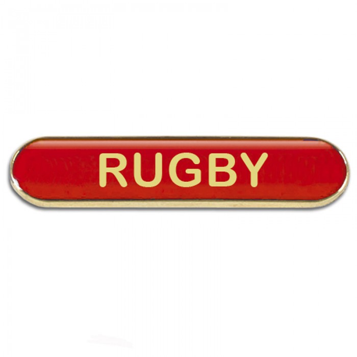 RUGBY BADGE - 4 COLOURS - 40MM X 9MM